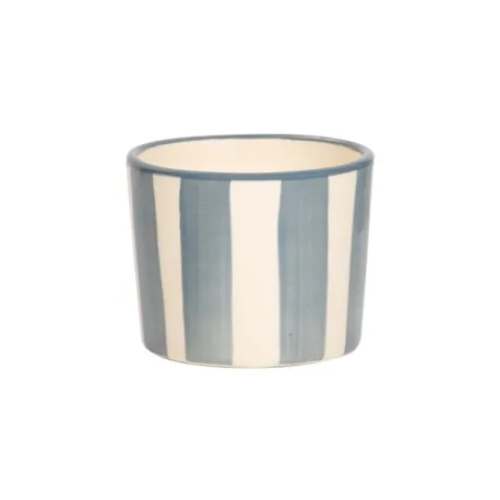 Righe, Bicchiere grigio in ceramica - Zafferano