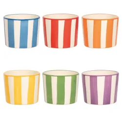 Righe, Bicchiere colori assortiti in ceramica - Zafferano