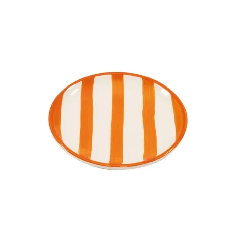 Righe, Piattino arancione in ceramica - Zafferano