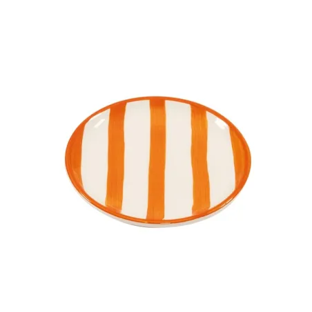 Righe, Piattino arancione in ceramica - Zafferano
