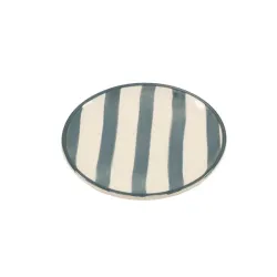 Righe, Piattino grigio in ceramica - Zafferano