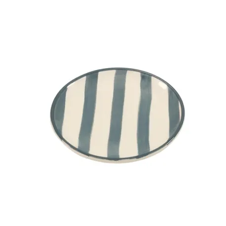 Righe, Piattino grigio in ceramica - Zafferano