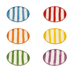 Righe, Confezione piattino colori assortiti in ceramica - Zafferano