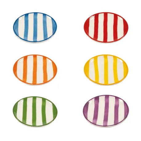 Righe, Confezione piattino colori assortiti in ceramica - Zafferano