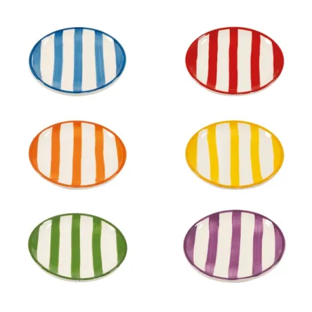 Righe, Confezione piattino colori assortiti in ceramica - Zafferano