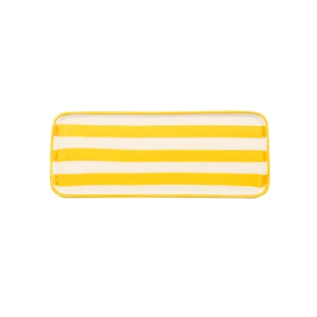Righe, Piattino rettangolare giallo in ceramica - Zafferano