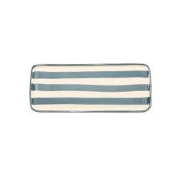 Righe, Piattino rettangolare grigio in ceramica - Zafferano