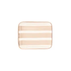 Righe, Piattino rettangolare sabbia in ceramica - Zafferano