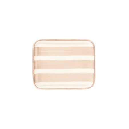 Righe, Piattino rettangolare sabbia in ceramica - Zafferano