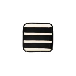Righe, Piattino quadrato nero in ceramica - Zafferano