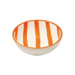 Righe, Bowl arancione in ceramica - Zafferano
