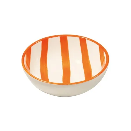 Righe, Bowl arancione in ceramica - Zafferano
