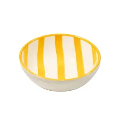 Righe, Bowl giallo in ceramica - Zafferano
