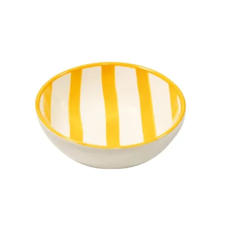 Righe, Bowl giallo in ceramica - Zafferano