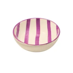 Righe, Bowl viola in ceramica - Zafferano