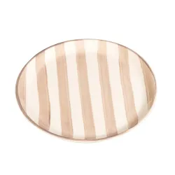 Righe, Piatto piano sabbia in ceramica - Zafferano