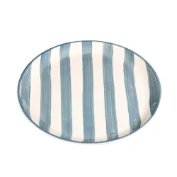 Righe, Piatto piano grigio in ceramica - Zafferano