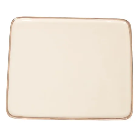 Rim, Piatto rettangolare sabbia in ceramica - Zafferano