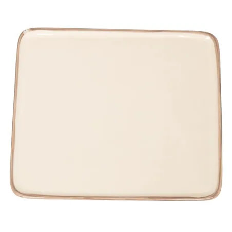 Rim, Piatto rettangolare sabbia in ceramica - Zafferano