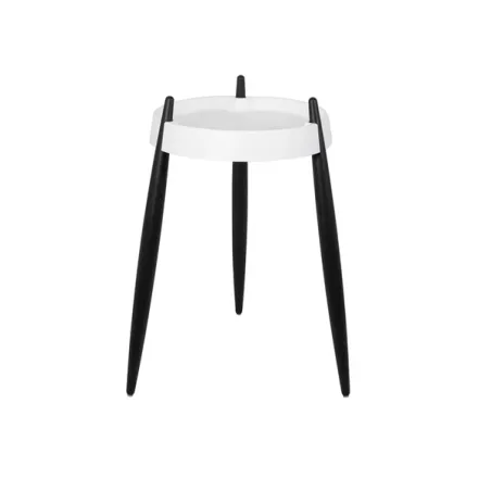 Liola', Tavolino bianco opaco 3 gambe frassino nero opaco - Zafferano