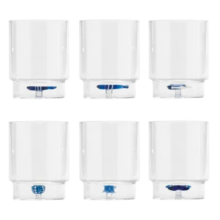 Teca Mare, Bicchiere simboli assortiti - Zafferano