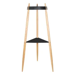 Liola', Appendiabiti nero opaco 3 gambe frassino naturale opaco - Zafferano