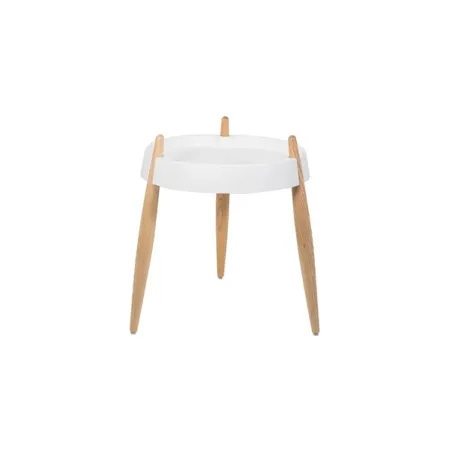 Liola', Tavolino bianco opaco 3 gambe frassino naturale opaco - Zafferano