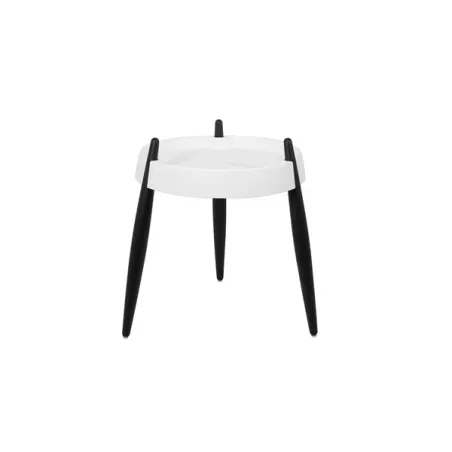 Liola', Tavolino bianco opaco 3 gambe frassino nero opaco - Zafferano