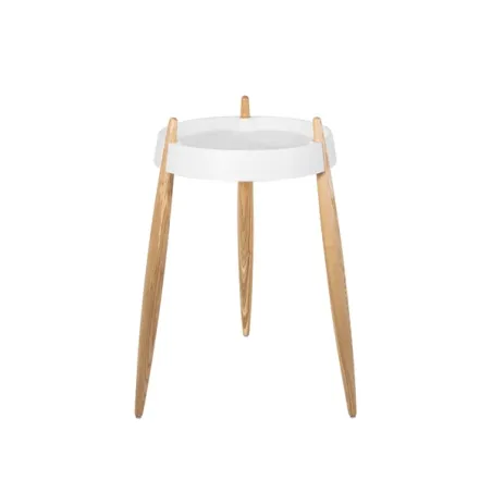 Liola', Tavolino bianco opaco 3 gambe frassino naturale opaco - Zafferano