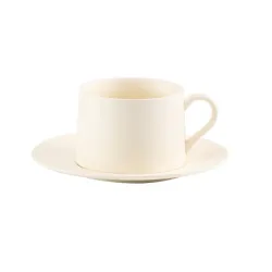 Levante, Tazza thecon piattino avorio in porcellana - Zafferano
