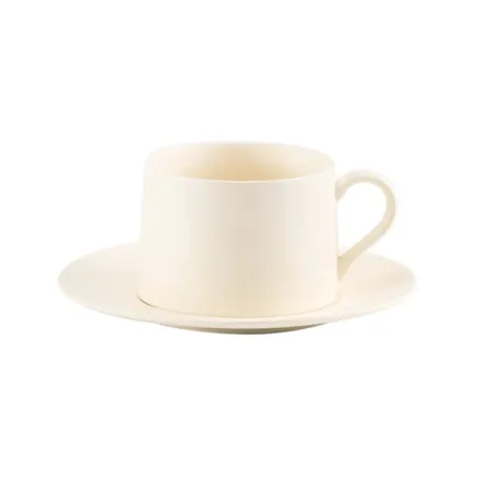 Levante, Tazza thecon piattino avorio in porcellana - Zafferano