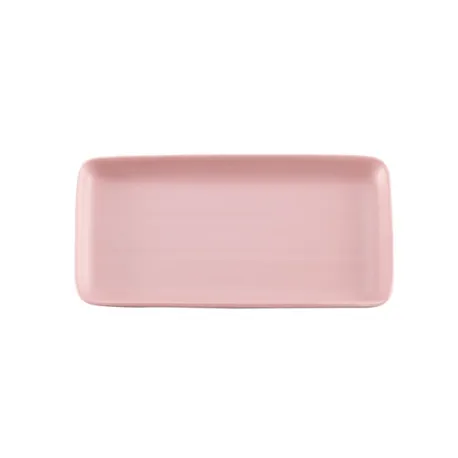 Levante, Piatto rettangolare rosa antico in porcellana - Zafferano