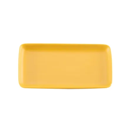Levante, Piatto rettangolare ocra in porcellana - Zafferano