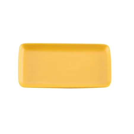 Levante, Piatto rettangolare ocra in porcellana - Zafferano