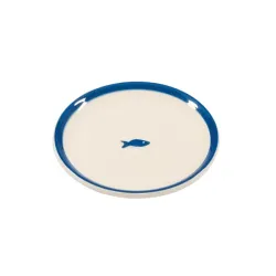 Stencil, Piattino azzurro in ceramica pesciolino azzurro - Zafferano