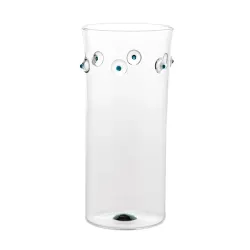 Patea, Vaso cilindro trasparente/blu - Zafferano