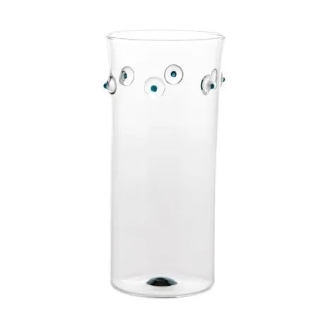 Patea, Vaso cilindro trasparente/blu - Zafferano