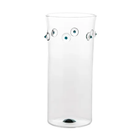 Patea, Vaso cilindro trasparente/blu - Zafferano