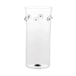 Patea, Vaso cilindro trasparente/grigio - Zafferano