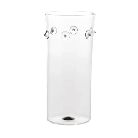 Patea, Vaso cilindro trasparente/grigio - Zafferano