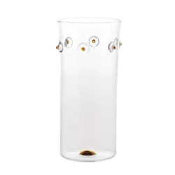 Patea, Vaso cilindro trasparente/giallo oro - Zafferano