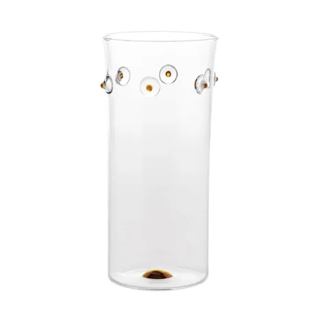 Patea, Vaso cilindro trasparente/giallo oro - Zafferano