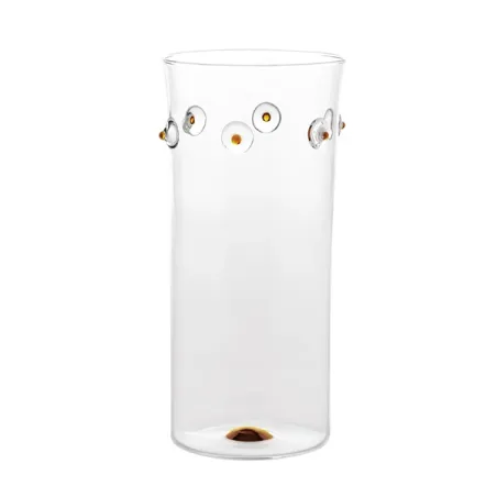 Patea, Vaso cilindro trasparente/giallo oro - Zafferano