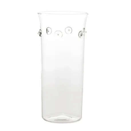 Patea, Vaso cilindro alto trasparente/bianco - Zafferano