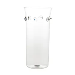 Patea, Vaso cilindro alto trasparente/blu - Zafferano