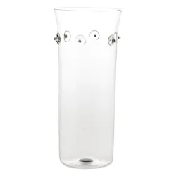 Patea, Vaso cilindro alto trasparente/grigio - Zafferano