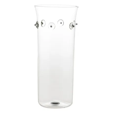 Patea, Vaso cilindro alto trasparente/grigio - Zafferano