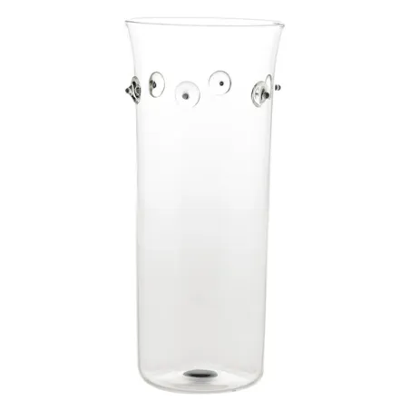 Patea, Vaso cilindro alto trasparente/grigio - Zafferano