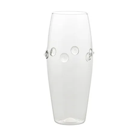 Patea, Vaso bombato trasparente/bianco - Zafferano