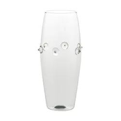 Patea, Vaso bombato trasparente/grigio - Zafferano